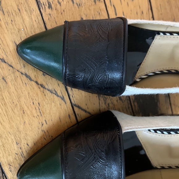 Toga Pulla fur and embossed leather heels with metal buckle details - Picture 6 of 8